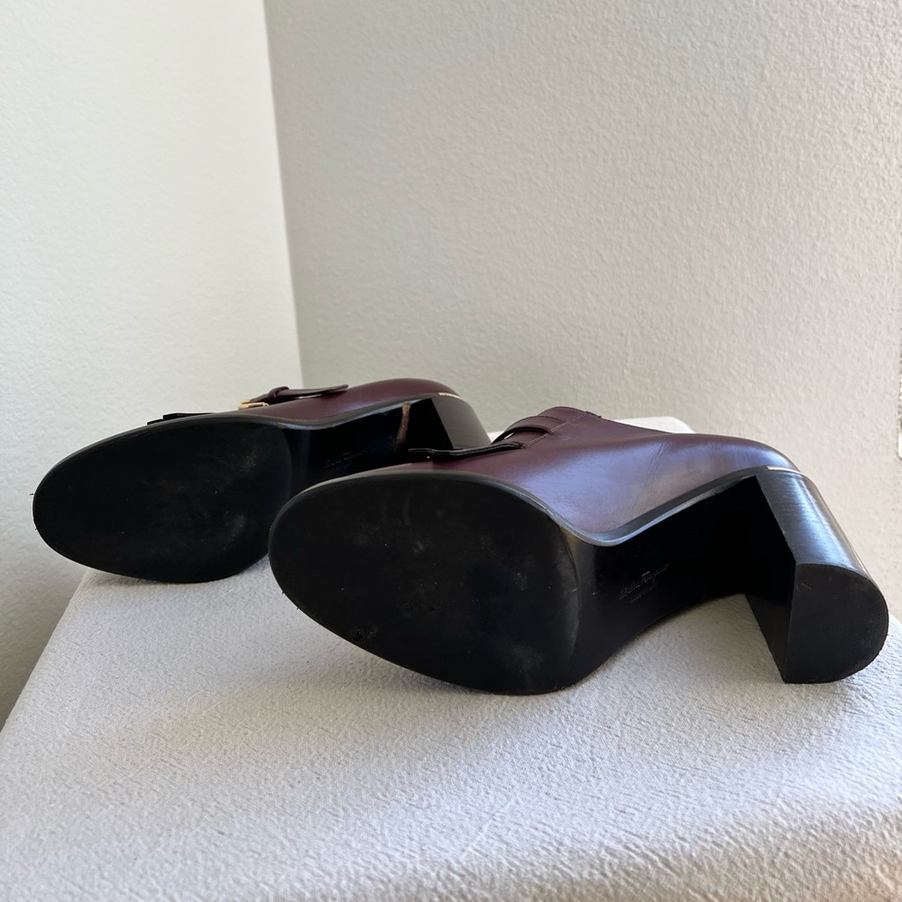 Salvatore Ferragamo burgandy leather heels size 8.5 - Picture 6 of 8